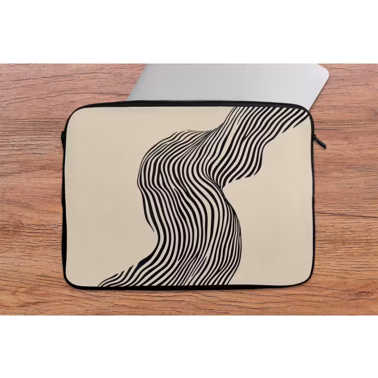 Golvend - Lijnen - Abstract - Silhouet laptophoes neopreen klein -tafel