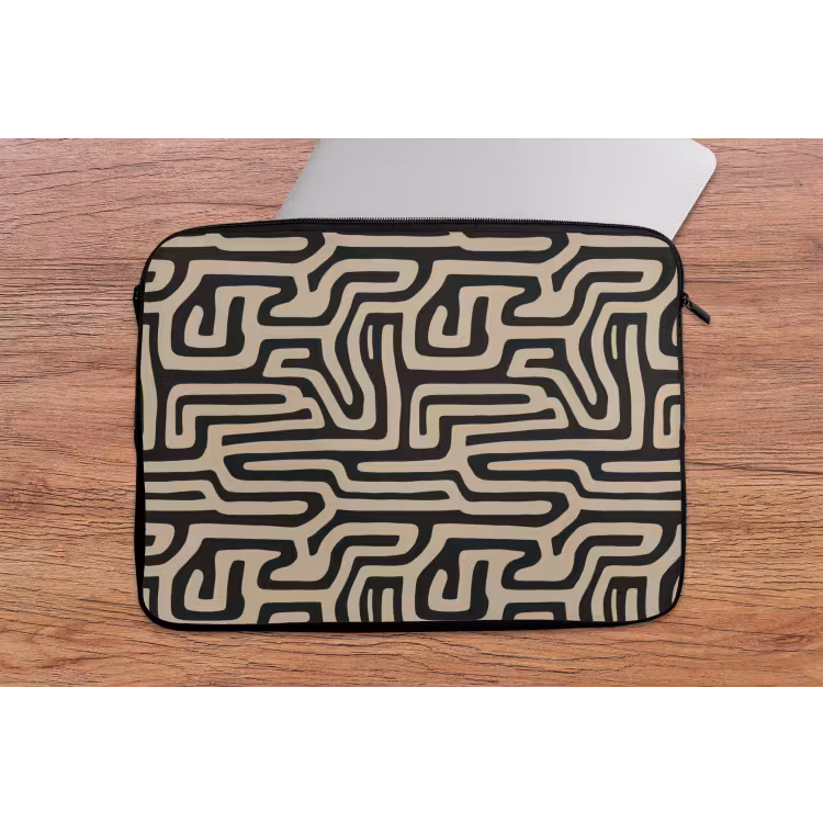 Grafisch - Lijnen - Zwart laptophoes neopreen klein 279 -tafel