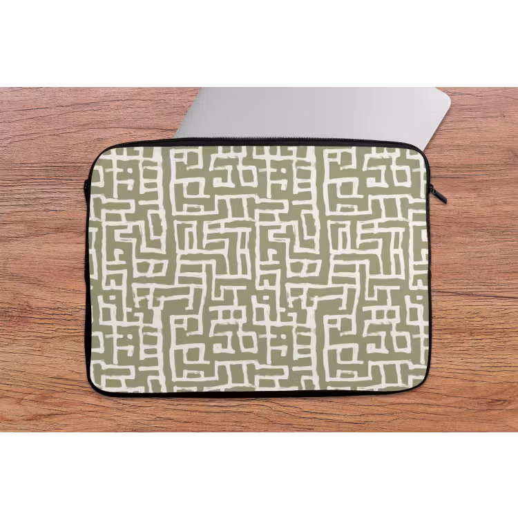 Grafisch - Patroon - Groen laptophoes neopreen klein 279 -tafel