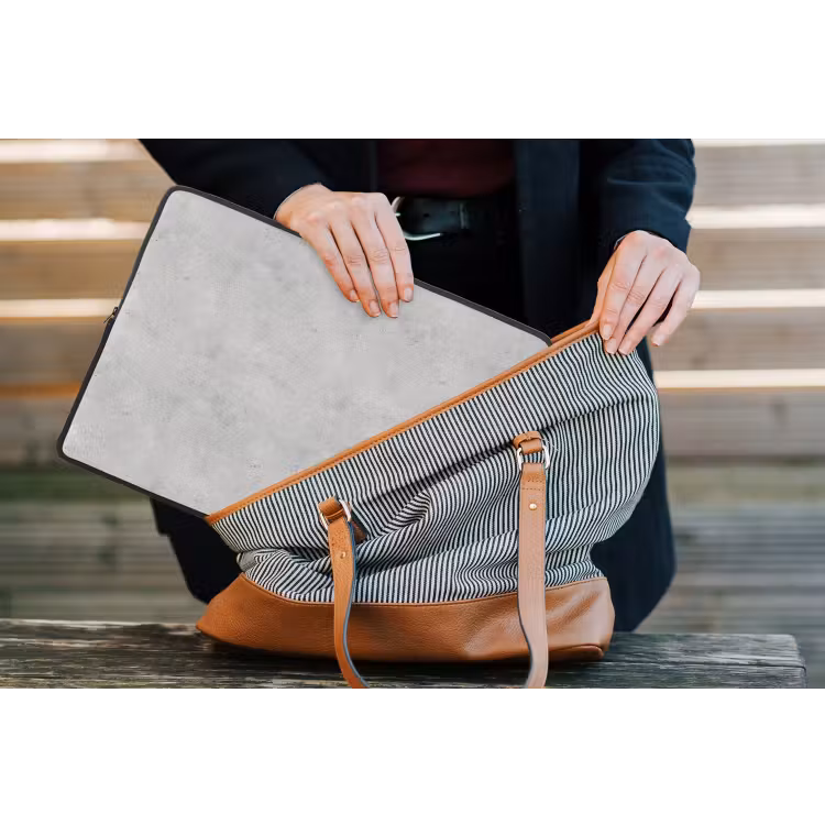Grijs - Beton - Neutraal laptophoes neopreen klein 279 -tas