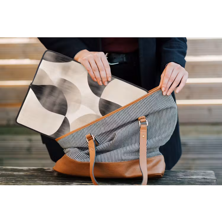 Grillige vormen - Subtiele overgangen - Dynamisch laptophoes neopreen klein -tas