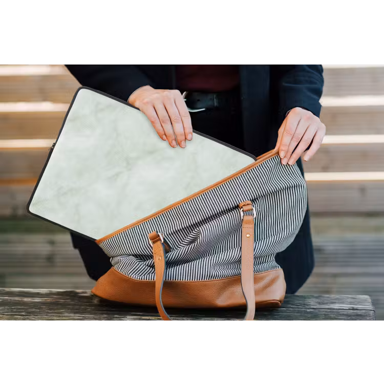 Groen - Marmer - Vloeiende aders laptophoes neopreen klein 279 -tas