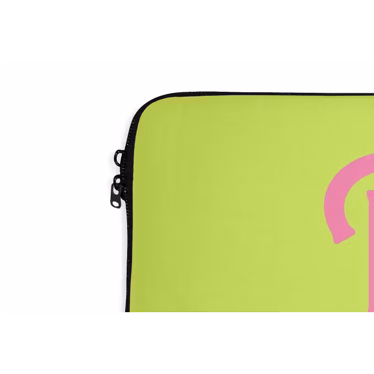 Groen - Roze bonjour - art-deco laptophoes neopreen klein -detail