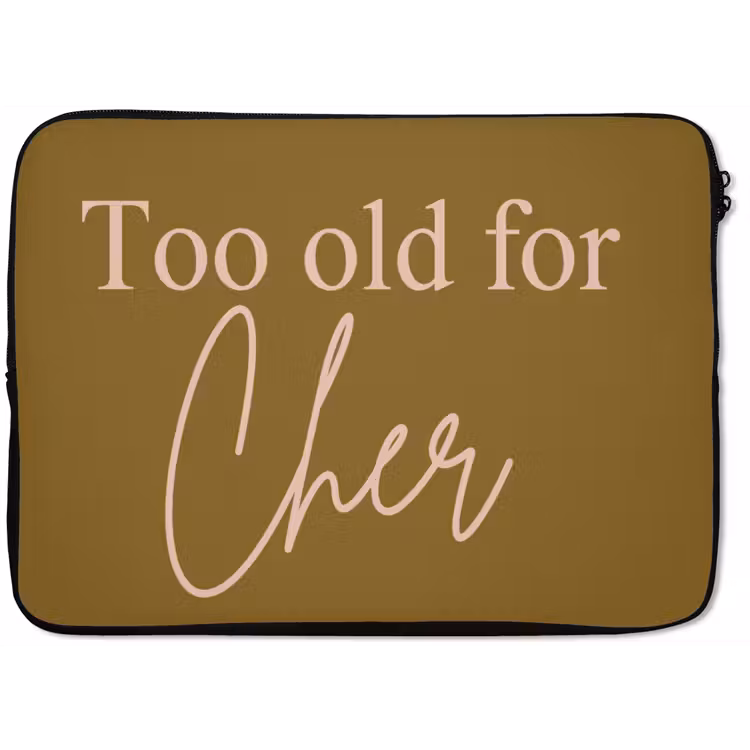 Groen - Too old for cher - Roze laptophoes neopreen klein -zkaufland3dotto