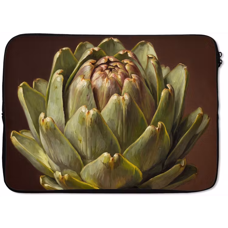Laptophoes Groente - Artisjok - Groen - Groente - Artisjok - Groen laptophoes neopreen klein