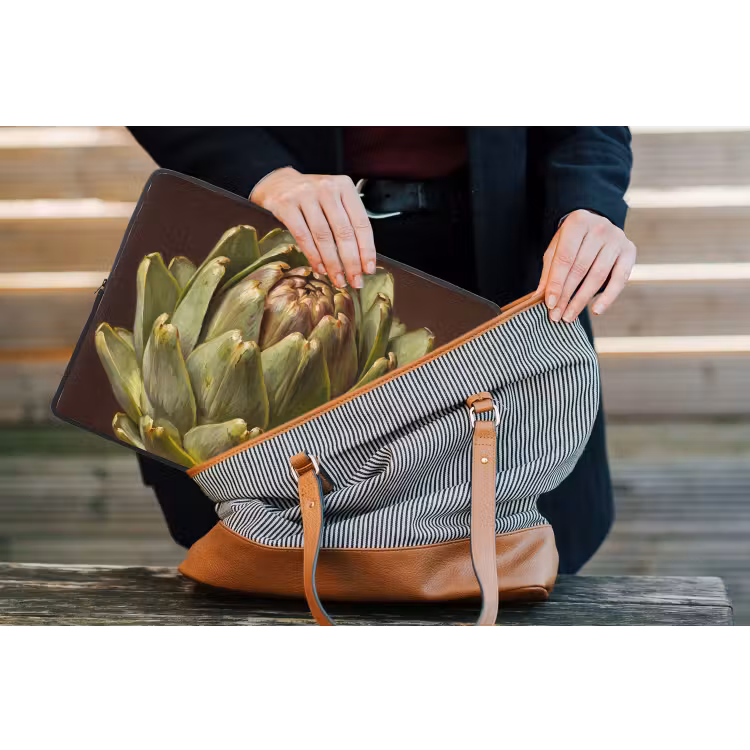 Laptophoes Groente - Artisjok - Groen - Groente - Artisjok - Groen laptophoes neopreen klein