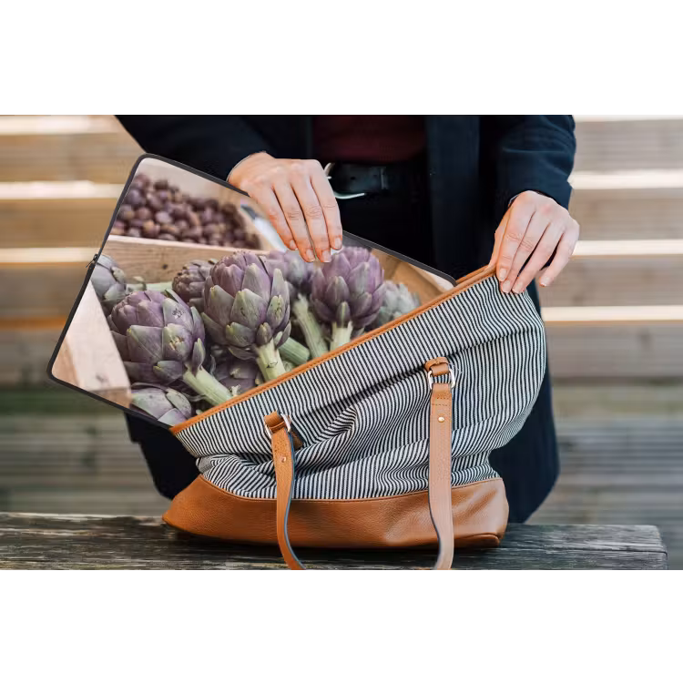 Laptophoes Groenten - Markt - Vers - Groenten - Markt - Vers laptophoes neopreen klein