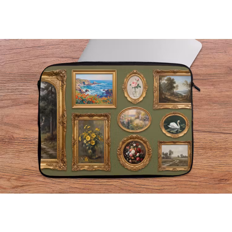 Hert - Bos - Natuur - Klassiek - Dieren laptophoes neopreen klein -tafel