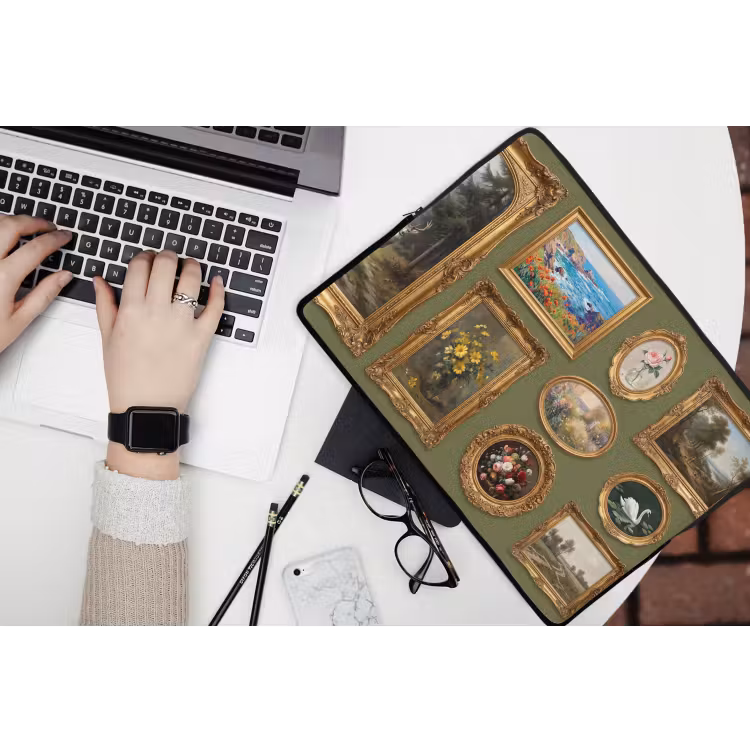 Hert - Bos - Natuur - Klassiek - Dieren laptophoes neopreen klein -bureau