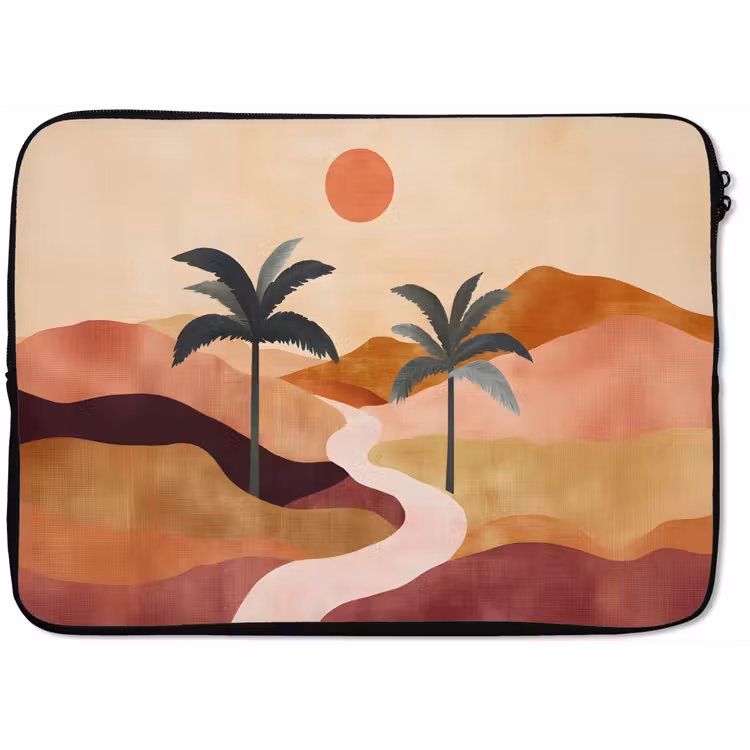 Heuvels - Palmbomen - Abstract laptophoes neopreen klein -zkaufland3dotto