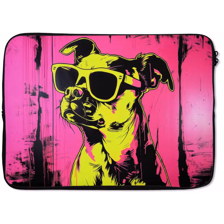Hond - Zonnebril - Roze - Art laptophoes neopreen klein -zkaufland3dotto