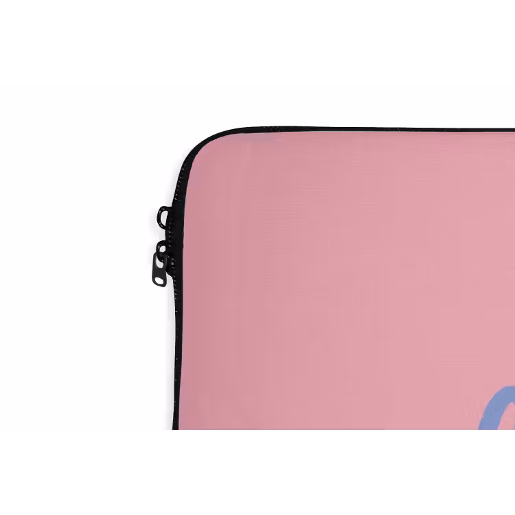 How lucky are we - Klavervier - Roze - Blauw laptophoes neopreen klein -detail