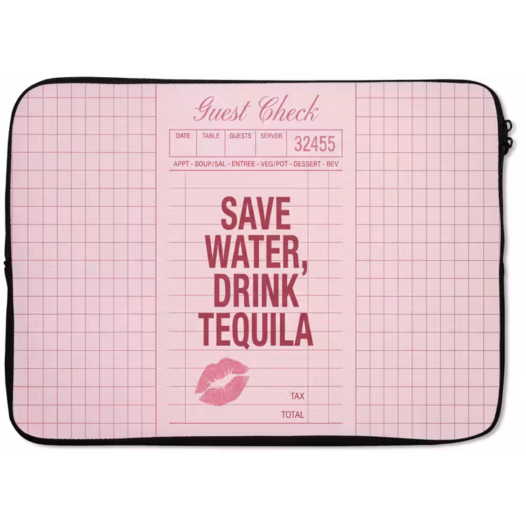 Humor - Drank - Tekst - Roze laptophoes neopreen klein -zkaufland3dotto