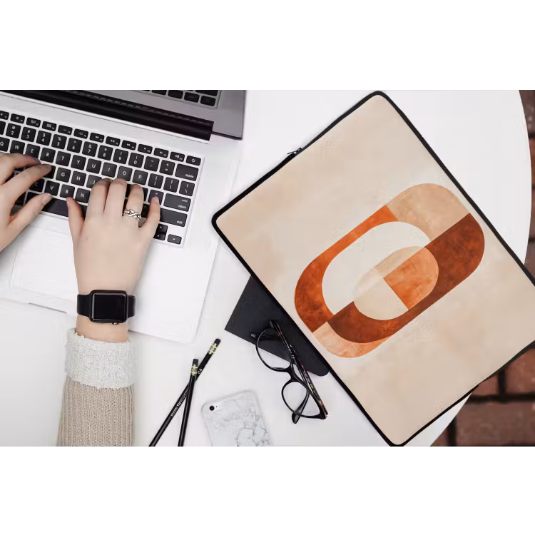 Illustratie - Abstract - Vormen - Rood laptophoes neopreen klein -bureau