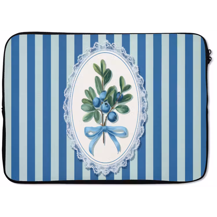 Illustratie - Bessen - Blauw - Strepen laptophoes neopreen klein -zkaufland3dotto