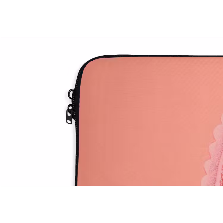 Illustratie - Bloemen - Rand - Roze laptophoes neopreen klein -detail