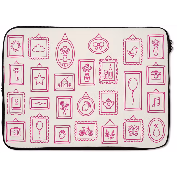 Illustratie - Collectie - Kunst - Minimalistisch - Roze laptophoes neopreen klein -zkaufland3dotto