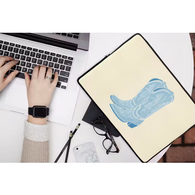 Illustratie - Cowboylaarzen - Patroon laptophoes neopreen klein -bureau