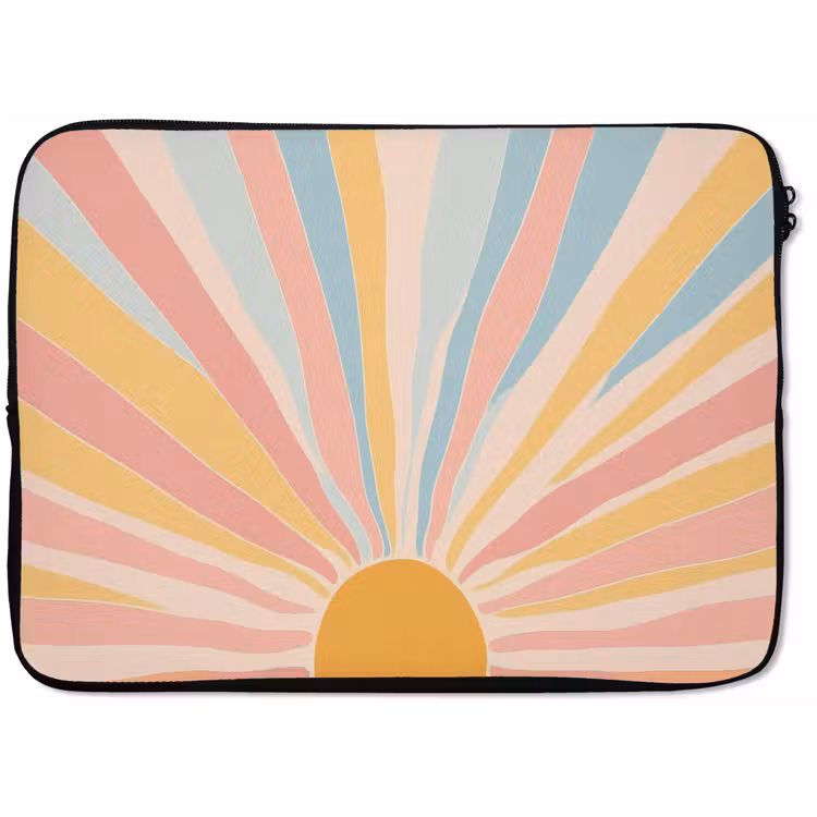 Illustratie - Zon - Pastelkleuren laptophoes neopreen klein -zkaufland3dotto