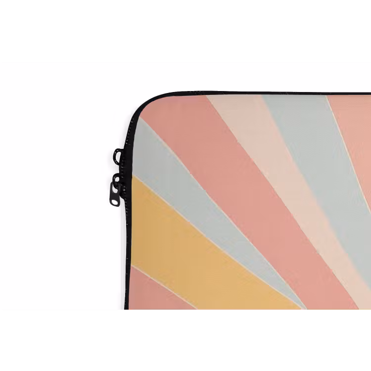 Illustratie - Zon - Pastelkleuren laptophoes neopreen klein -detail