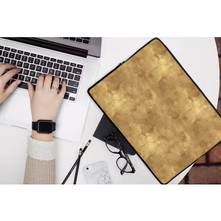 Industrieel - Textuur - Goud laptophoes neopreen klein 279 -bureau