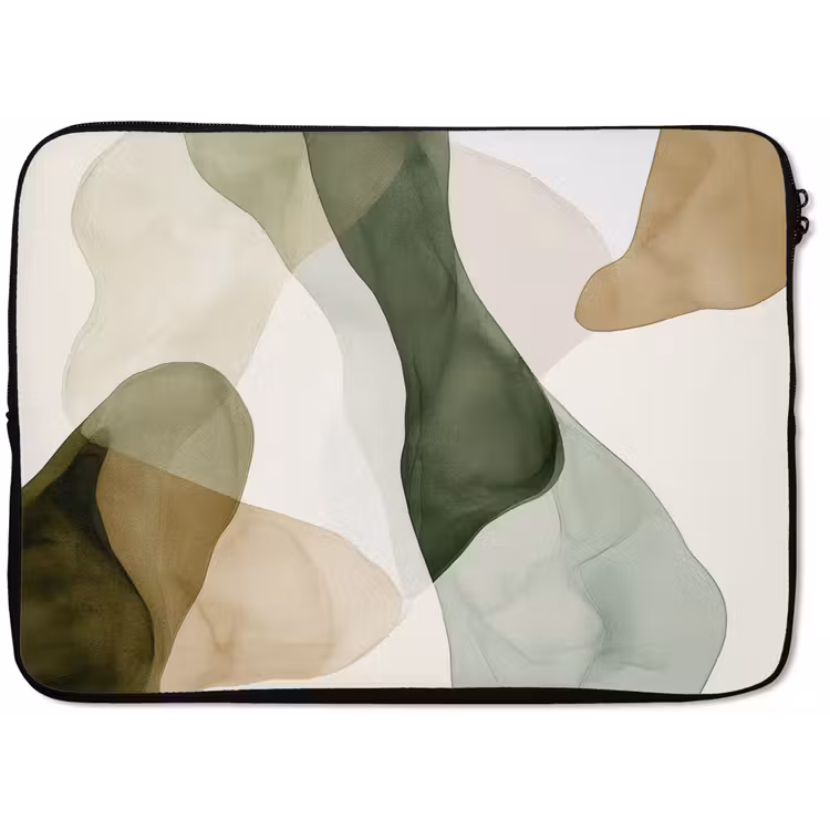 Japandi - Abstract - Groen laptophoes neopreen klein -zkaufland3dotto
