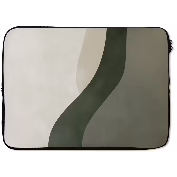 Japandi - Groen - Abstract - Modern laptophoes neopreen klein -zkaufland3dotto