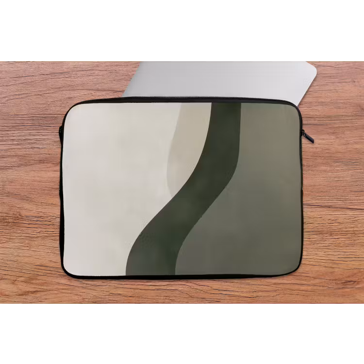 Japandi - Groen - Abstract - Modern laptophoes neopreen klein -tafel