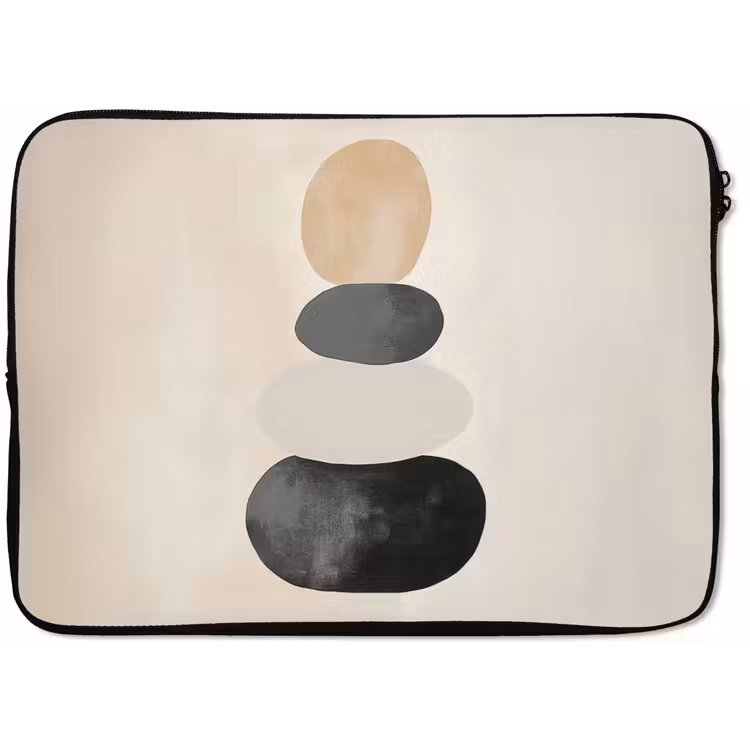 Japandi - Wabi sabi - Beige laptophoes neopreen klein -zkaufland3dotto