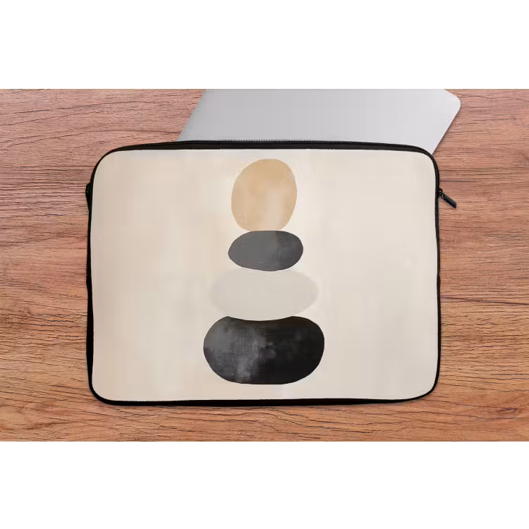 Japandi - Wabi sabi - Beige laptophoes neopreen klein -tafel