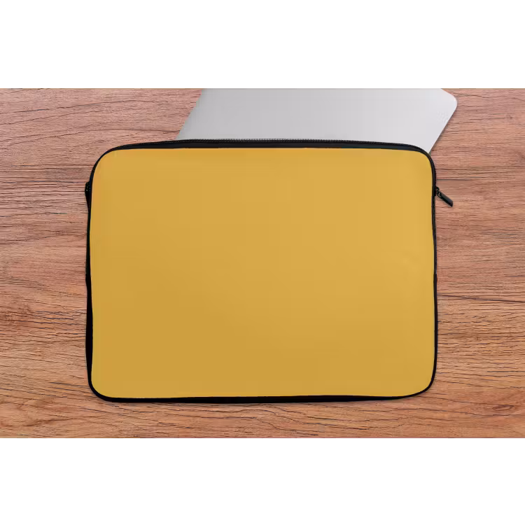 Joyful - Mustard - Geel laptophoes neopreen klein 279 -tafel