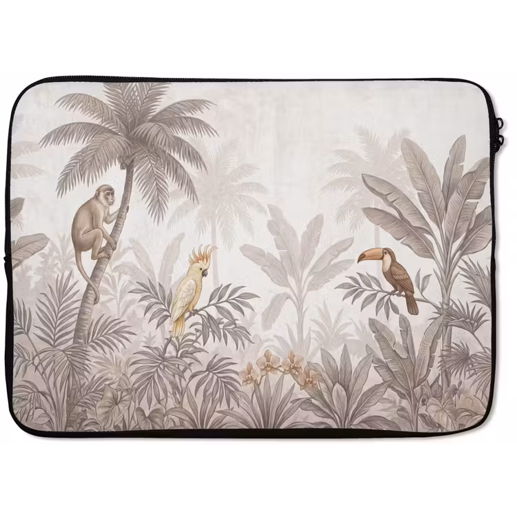 Jungle - Dieren - Palmbomen laptophoes neopreen klein -zkaufland3dotto