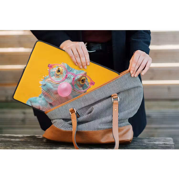 Kameleon - Kauwgom - Kleurrijk laptophoes neopreen klein -tas