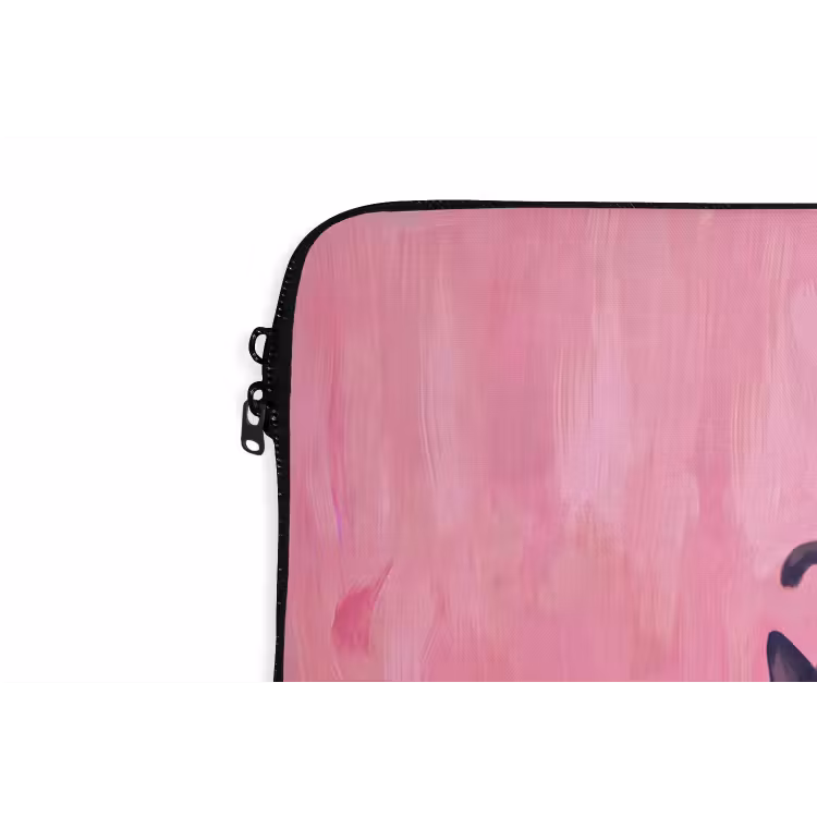 Kat - Groep - Dieren - Modern - Roze laptophoes neopreen klein -detail