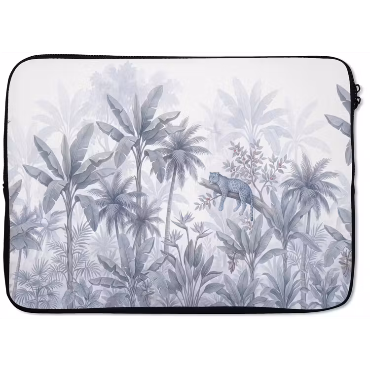 Kat - Tropisch bos - Modern - Grijs laptophoes neopreen klein -zkaufland3dotto