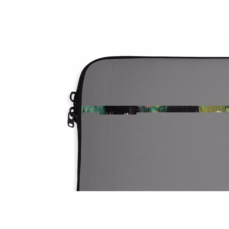 Katten - Bloemen - Kleurrijk laptophoes neopreen klein 279 -detail