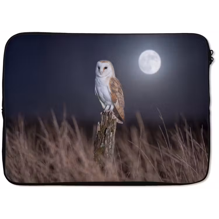 Kerkuil - Maan - Nacht laptophoes neopreen klein -zkaufland3dotto