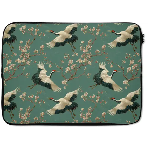 Kersenbloesem - Kraamvogels - Groen laptophoes neopreen klein 279 -zkaufland3dotto