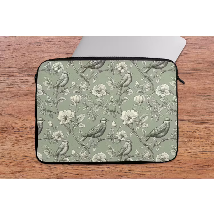 Klassiek - Botanisch - Groen laptophoes neopreen klein 279 -tafel
