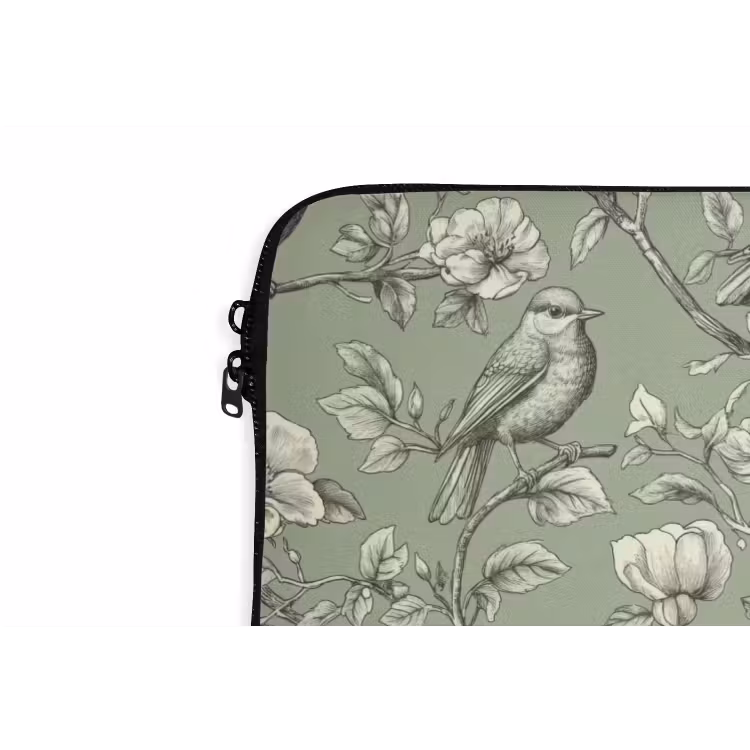 Klassiek - Botanisch - Groen laptophoes neopreen klein 279 -detail