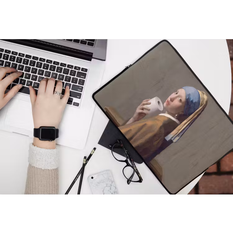 Klassiek - Humor - Kleurrijk laptophoes neopreen klein -bureau