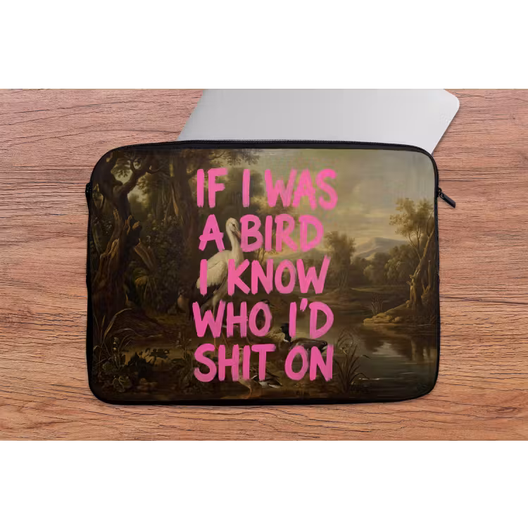 Klassiek - Humor - Roze laptophoes neopreen klein -tafel