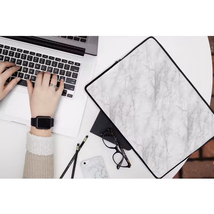 Klassiek - Marmer - Grijs laptophoes neopreen klein 279 -bureau