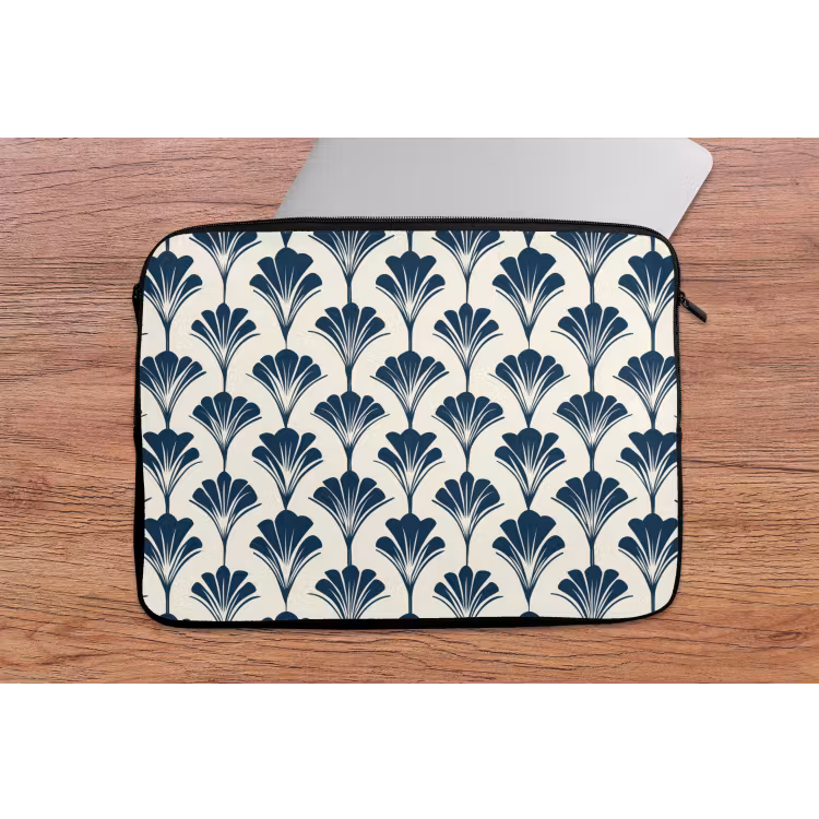 Klassiek - Motief - Blauw laptophoes neopreen klein 279 -tafel