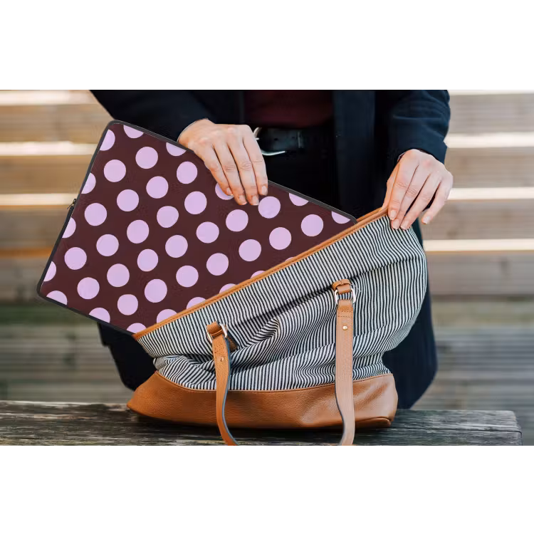 Klassiek - Stippen - Paars laptophoes neopreen klein 279 -tas