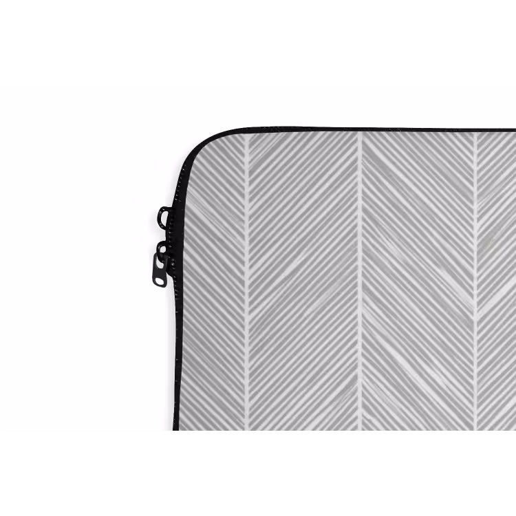 Klassiek - Visgraat - Grijs laptophoes neopreen klein 279 -detail