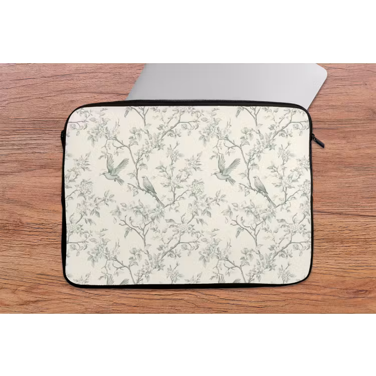 Klassiek - Vogels - Groen laptophoes neopreen klein 279 -tafel