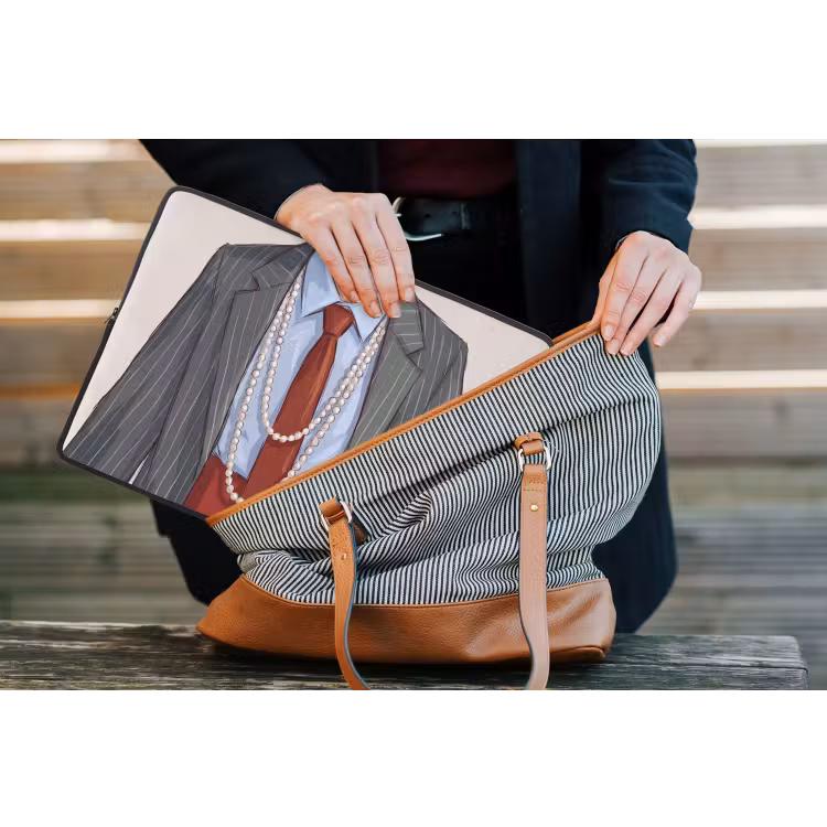 Kleding - Strik - Parels - Klassiek - Mode laptophoes neopreen klein -tas
