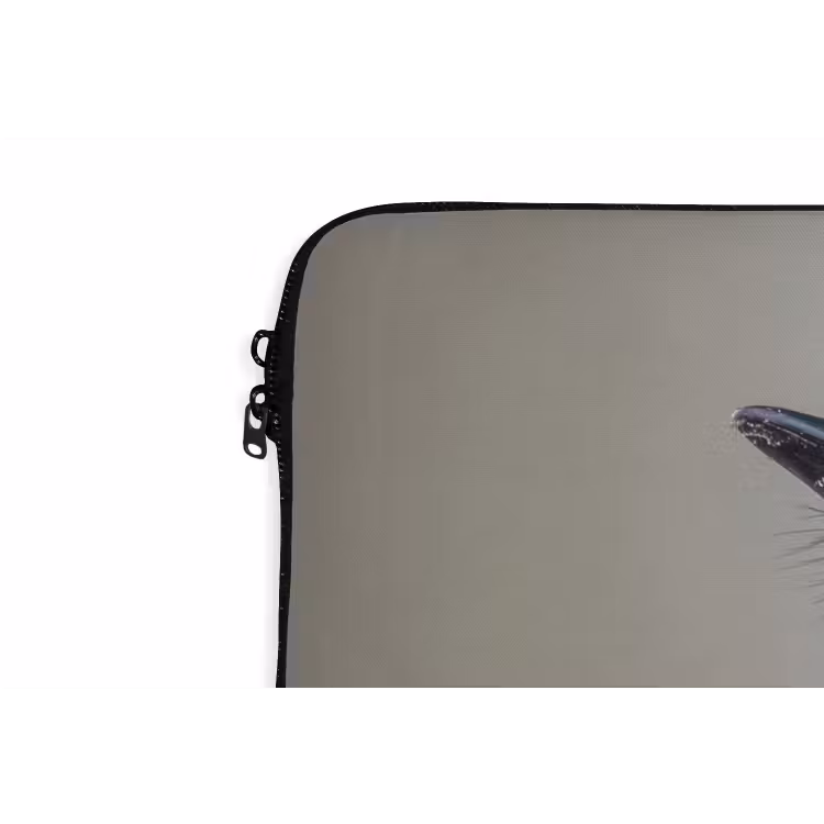 Kleurrijk - Vogeltje - Veren - Blauw laptophoes neopreen klein -detail