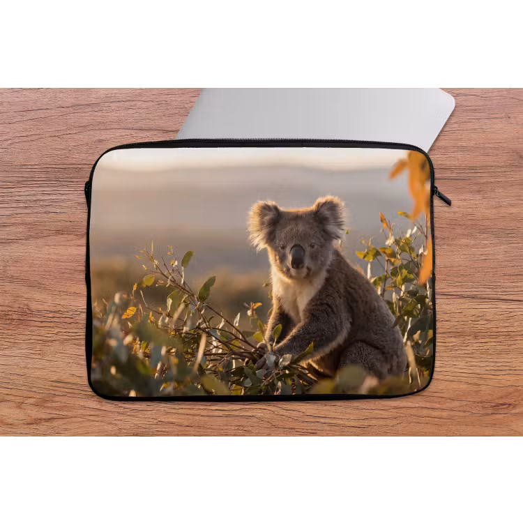 Koala - Bladeren - Ochtendlicht laptophoes neopreen klein -tafel